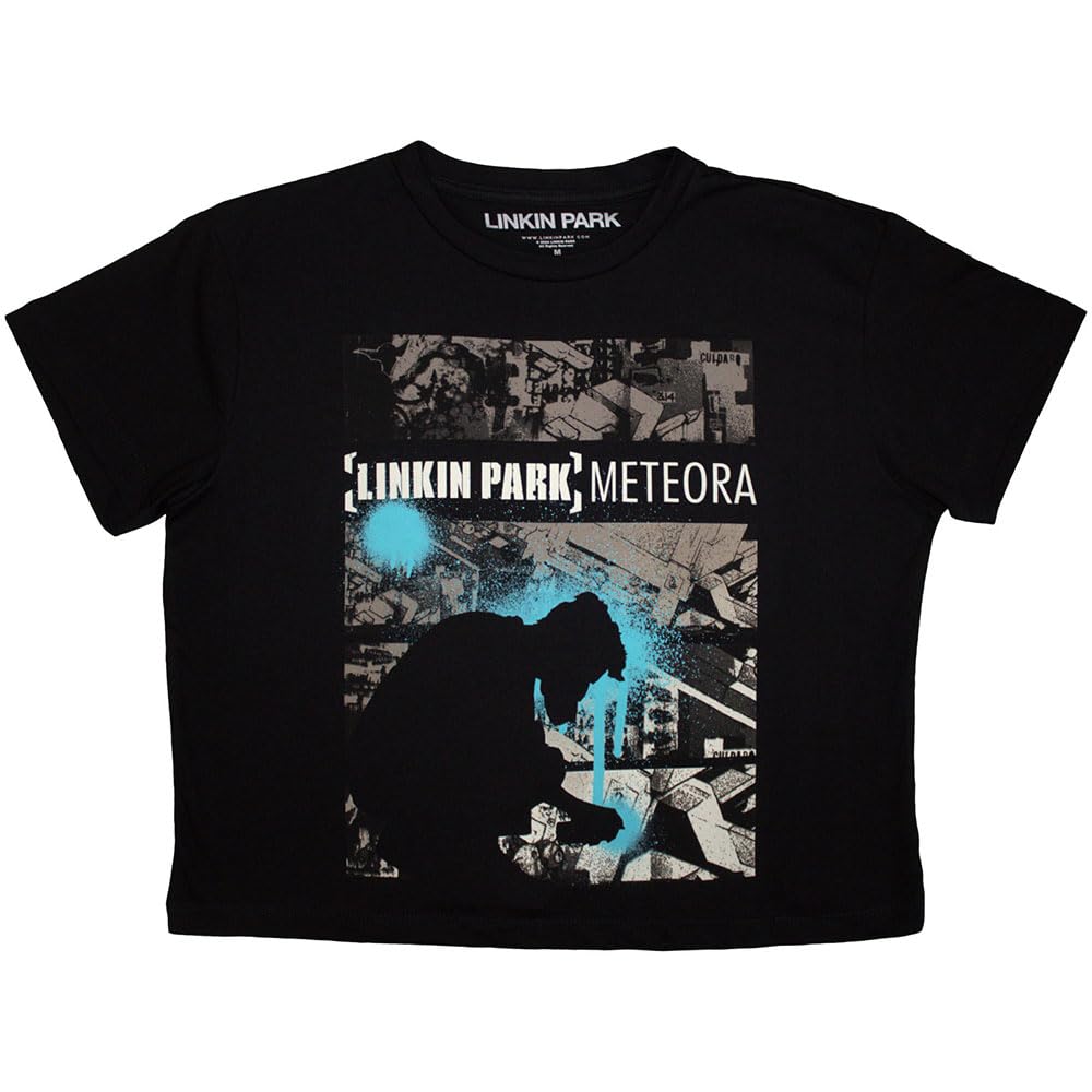 Rock Off officially licensed products Linkin Park Meteora Drip Collage Crop Top, Black, XXL