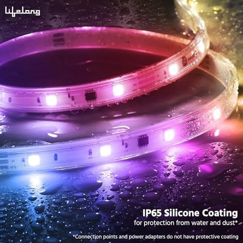 Image of Lifelong Smart LED Strip Lights 10M (32.8 Feet) - 16 Million RGB Lights for Home Decoration & Room Decor | Sound Sync | Smart Control with App | Works with Alexa & Google | IP65 Waterproof (LLESL10P)