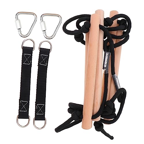HANABASS Échelle de Corde Bois pour Garçon Fille Balançoire Extérieure Robuste Escalade Sûr pour Développement Sportif Plein Air