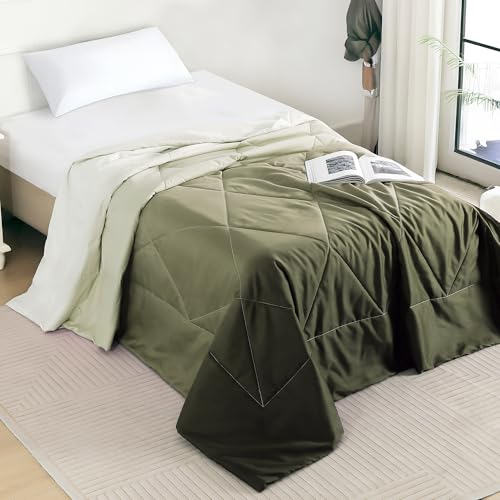 Image of Ac Comforter Single Bed Ombre with Satin Finish 240 GSM - Reversible AC Comforter - Brown Comforter Quilt Duvet Dohar Blanket for Summer 150 x 225cm