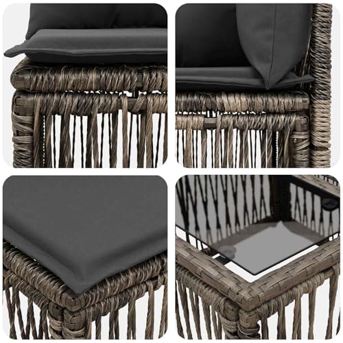 Salon de jardin 4 pcs en polyrotin résistant aux intempéries vidaXL