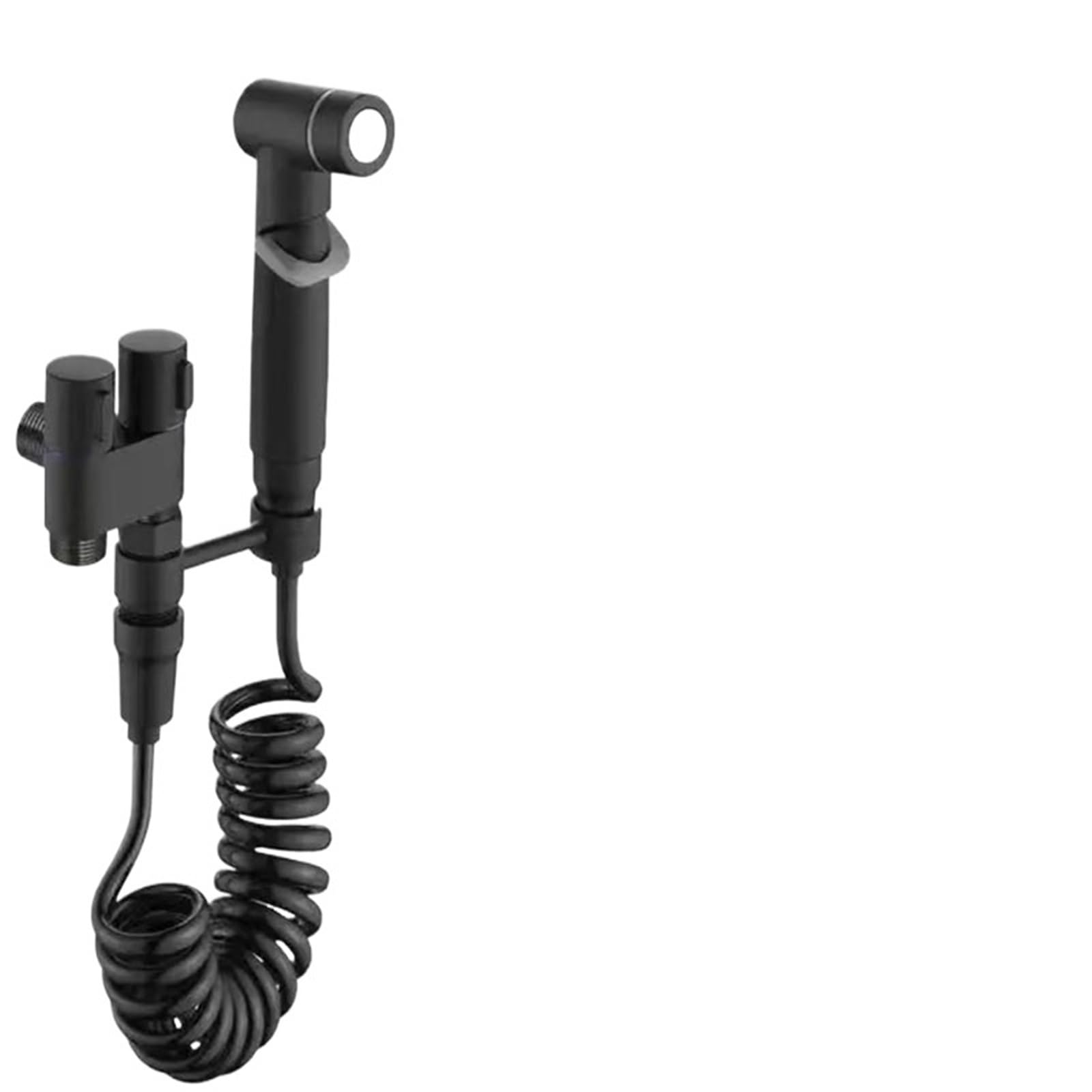 ZYCHSJXA Handheld Toilet Bidet Sprayer Faucet Shower Head Hygienic Faucets Double Outlet Accessories(Black)