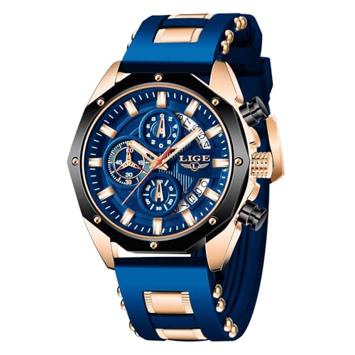 LIGE Reloj Analógico Hombre Elegante Analogico Caballero Clasico Vintage Mens Watches...