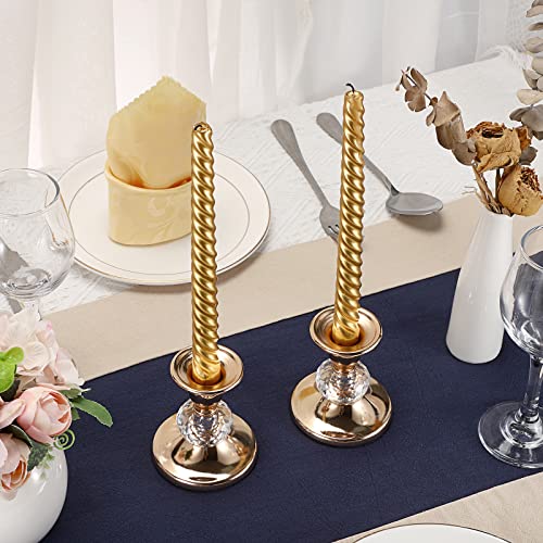 Ownmy OM-US-00216 2Pcs Gold Metal Taper Candlestick Holders Vintage Brass Taper Candle Holders thumb #6