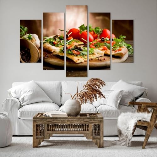 Tableau pizza encadré pour masquer un mur vide grand format 100x50