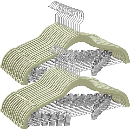 Songmics 30-Pack Velvet Hangers: 16.7-Inch Adjustable Clips