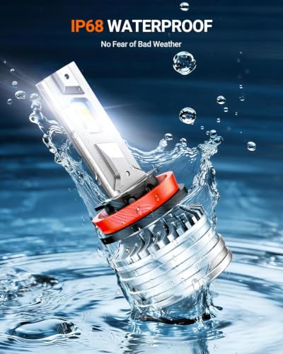 Image of SEALIGHT H11 Bulbs, 90,000LM 1400% Brightness, H8 H9 H11 6500K White, IP68 Waterproof 70000Hrs Lifespan, No Flickering, 1Mins Installation, 2 Pack