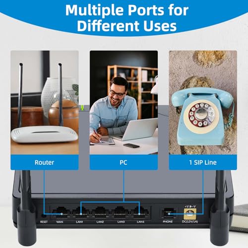Image of FLYINGVOICE FWR8101 Analog Telephone Adapter, VoIP Adapter with 1 FXS Port, AP & Repeater Mode, 2.4GHz 300Mbps Wi-Fi, Supports T.38 Fax Protocol, Ideal for PBX, SMB, Remote Work & Business Travel