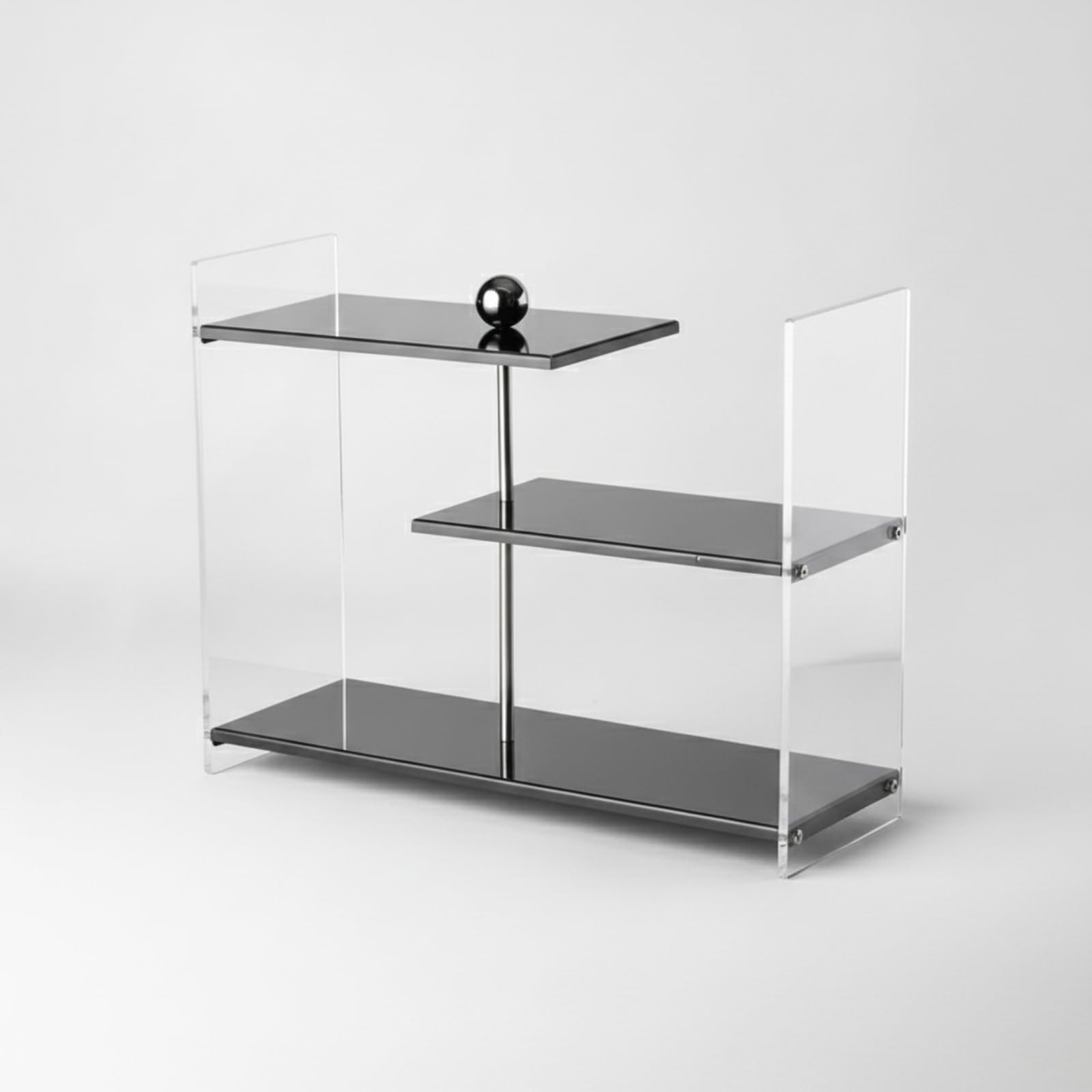 Étagère Comptoir avec Marches Étagé Présentoir Table avec Étagères Polyvalent Organisateur Maquillage Étagères pour Coiffeuse, Argent