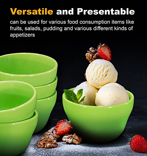 Bruntmor 8 Oz Porcelain Bowls Set Of 6 - For Ice Cream, Dessert, Soup, Small Side Dishes, Salad, Cereal, Rice - Microwave, Dishwasher And Oven Safe - Green #TOP1