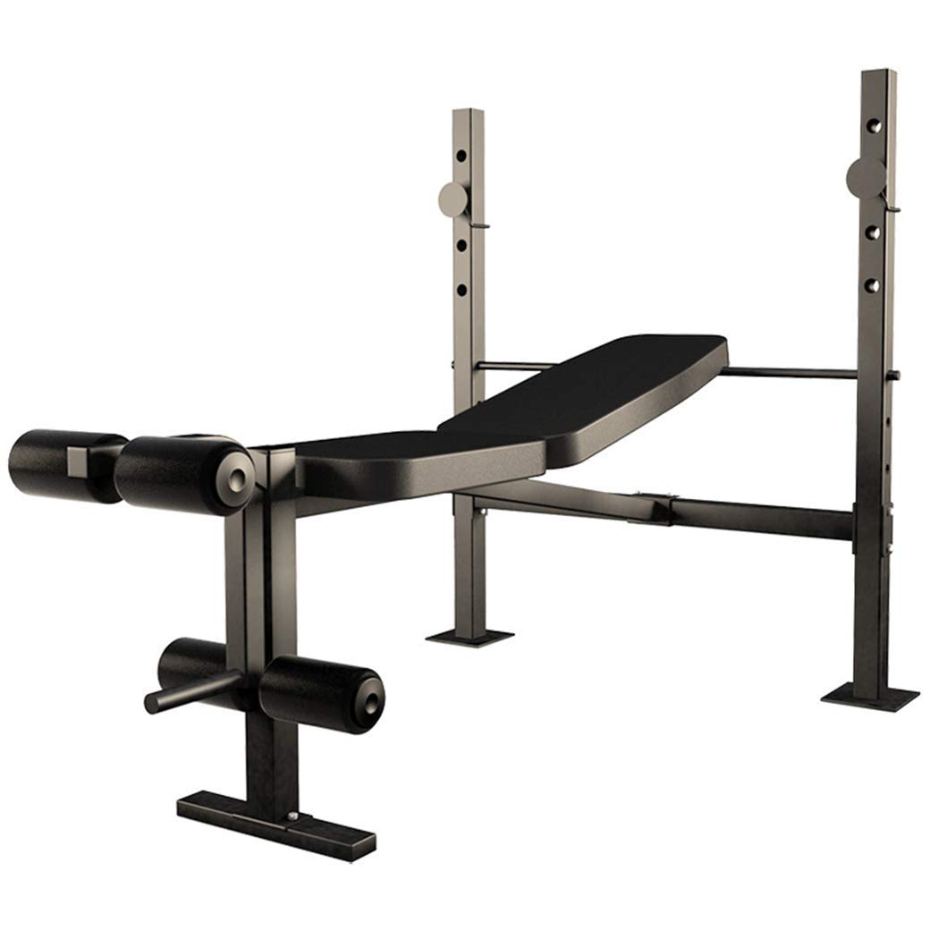 AYCDL Foldable Bench Press, Adjustable Olympic Weight Bench, Fitness Training Exercise Gym Slant Abdominal AD Crunch Body Exercise System, Without Barbell