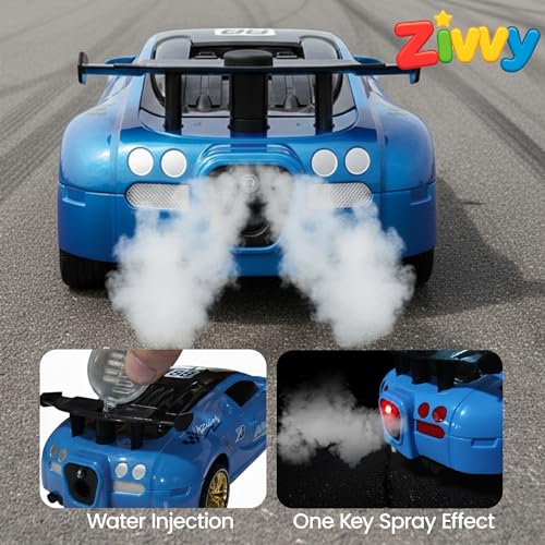 Image of Big Rechargeable Remote Control Car Toys | LED Headlights, Spray Smoke,Up to 120 min Non-Stop Play Time, 150ft Remote Range, USB Charging, Anti-Skid Tyres, BIS Certified,Birthday Gift for Kids