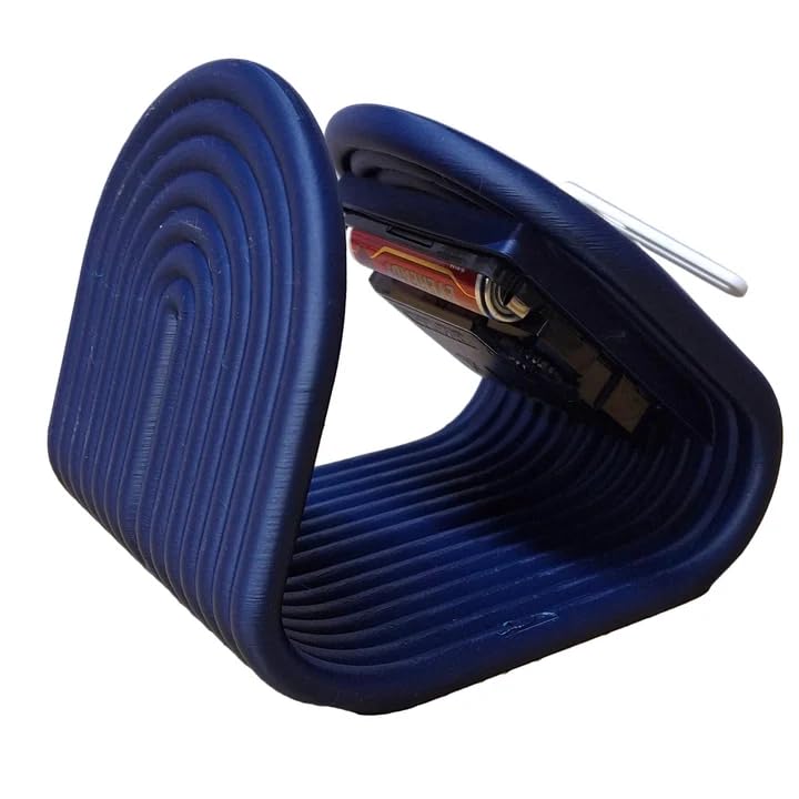 Image of CORAL TREE Modern Loop Table Clock | Blue Ribbed Desk Clock | Decorative Clock for Home & Office