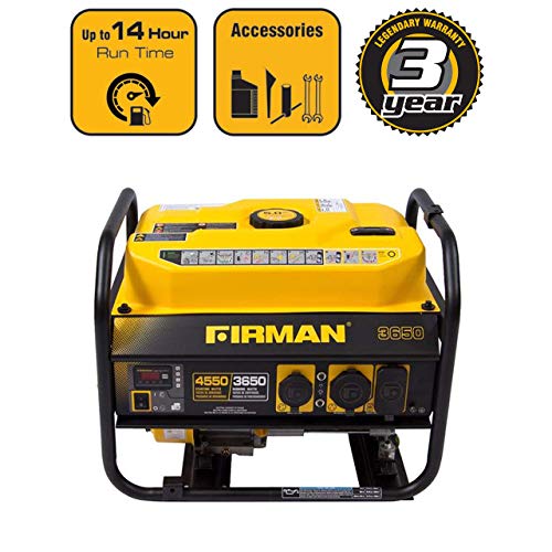Firman P03601 4550/3650 Watt Recoil Start Gas Portable Generator cETL Certified, Black - Thumbnail 3
