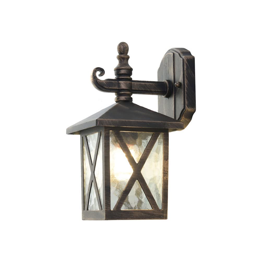 NHPJFDC European Style IP23 Waterproof Outdoor Wall Light - E27 Lantern Sconce for Patio, Garden, and Villa(Bronze)