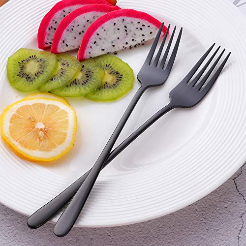 Stainless Steel Dinner Forks Pack of 6 Black Table Forks Long Handle 21.3 cm(8.4 inches) Korean Cutlery Forks Set for Steak Meat - Image 5