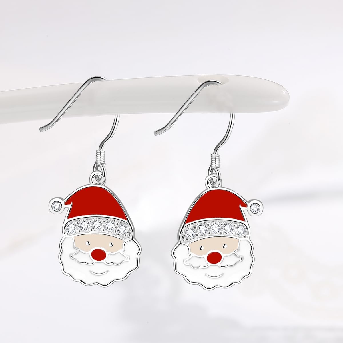 Santa & Reindeer Earrings - Snowman Dangle Drop Earrings in Sterling Silver for Christmas Party Gifts - Image 4