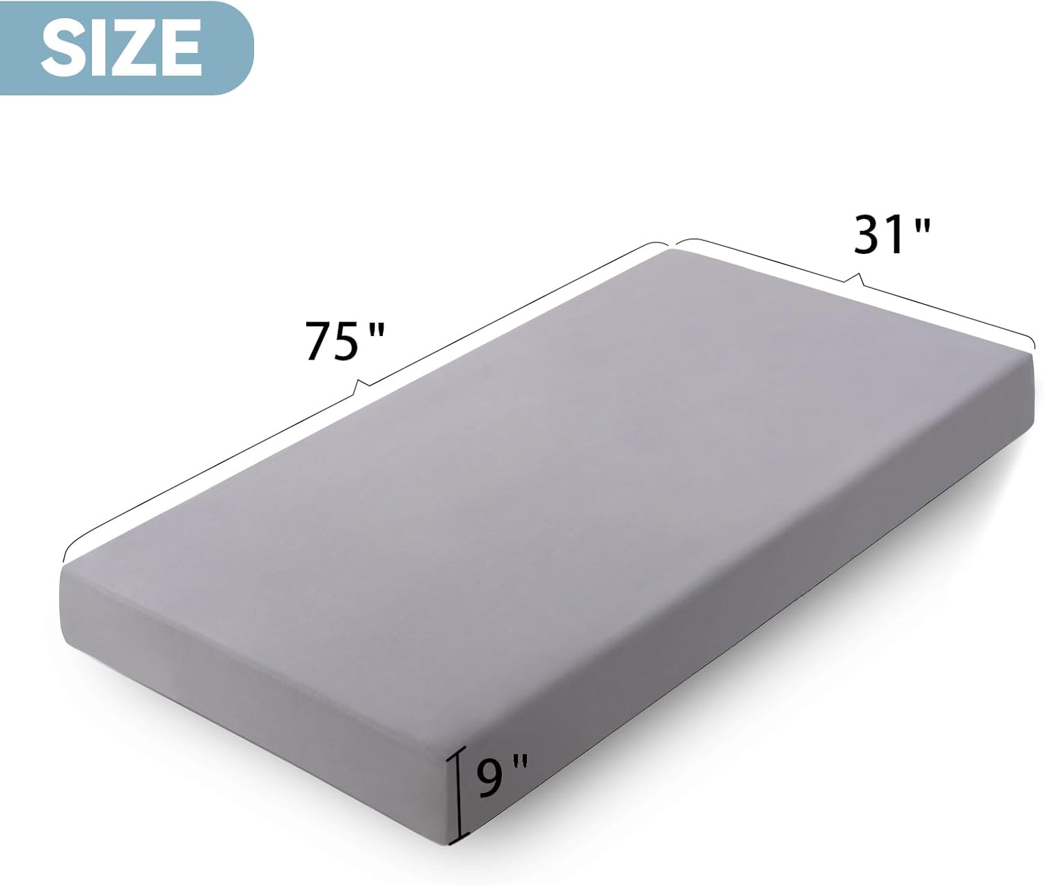 Cot Sheets 31" x 75", Cot Sheet Set 4 Piece for Narrow Twin/RVs Bunk/Camper Bunk/Guest Beds/Army Cots/Trifold Mattress/Travel Size Mattress, Shrinkage & Stain Resistant Cot Sheets Set, Gray