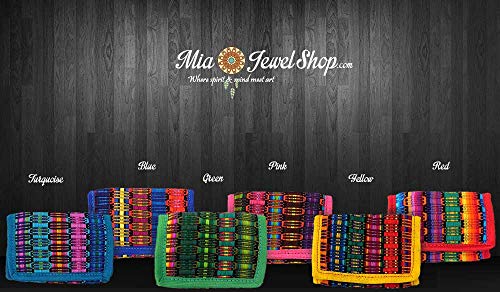 Mia Jewel Shop Multicolored Woven Striped Slim Soft Trifold Wallet Coin Purse with Card Slots - Womens Unisex Fashion Handmade Bags Boho Travel Accessories (Pink)4