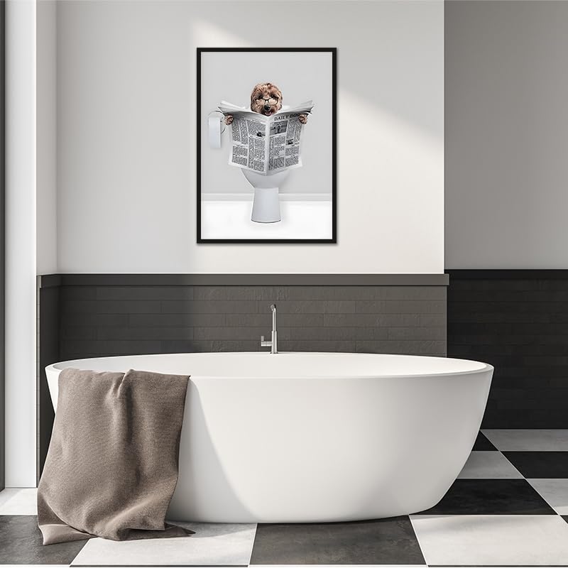 High Ground Cow Bathroom Decoration Pictures, Modern Black and White Animal Bathroom Wall Decoration Poster - Image 4