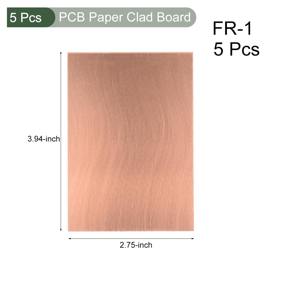 YOKIVE 5pz PCB Carta Rivestimento Scheda, Singolo Lato Circuito Schede (Marrone, 70mmx150mmx1.5mm)