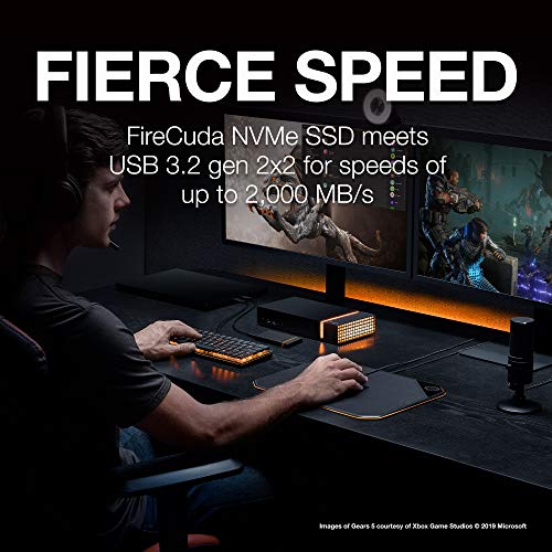 Image of Seagate Firecuda Gaming SSD 1TB up to 2000 MB /s - External NVMe Solid State Drive - USB-C USB 3.0, 3 yr Data Recovery Services, for PC Laptop (STJP1000400)