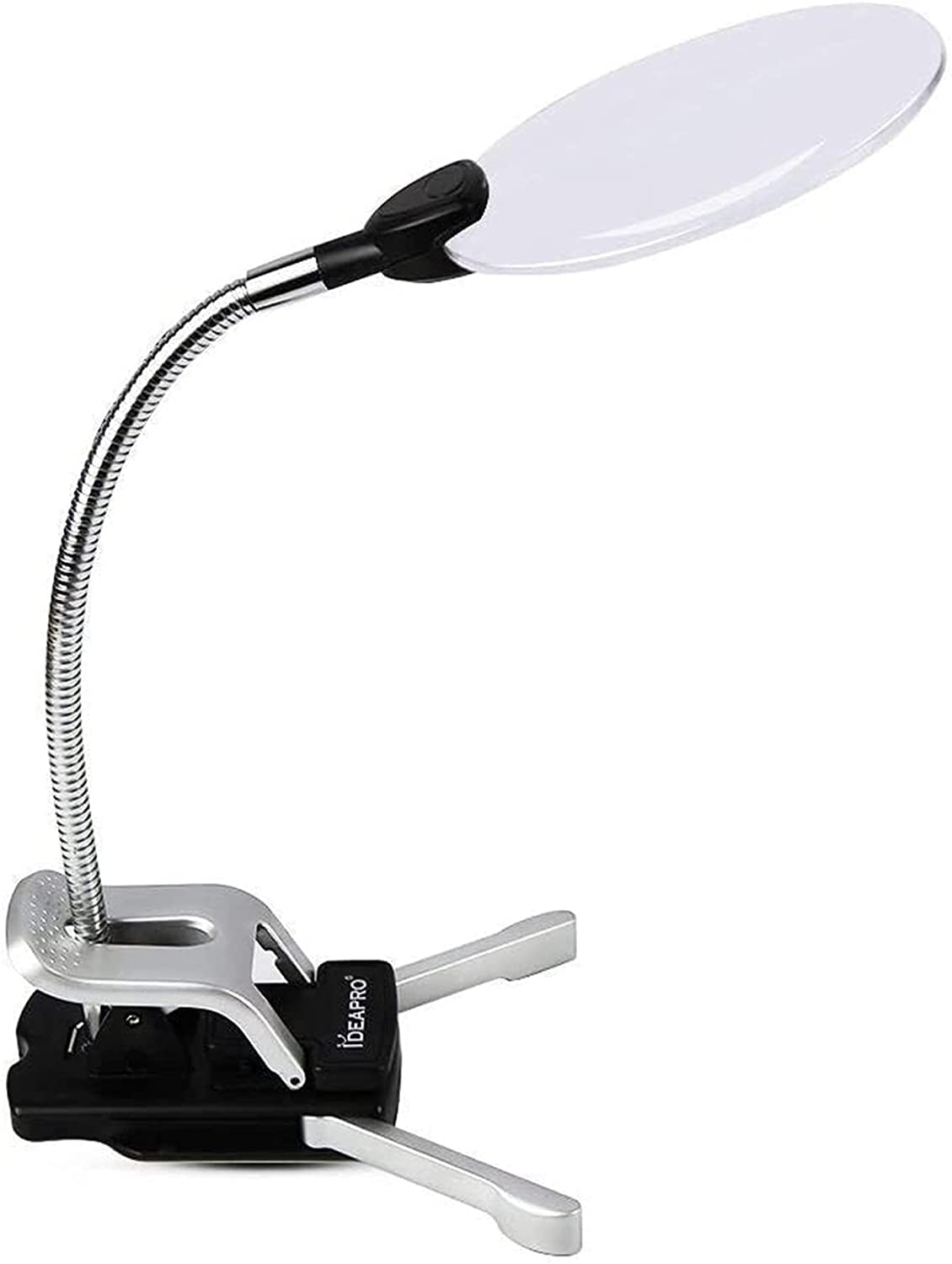 asdchZen Magnifier For Reading Magnifying Glass Hd Led Magnifier,Hands-Free Magnifier With Light Stand Adjustable Desktop Clip Lighting Magnifier Reading Crafts Hobby Desktop Magnifier