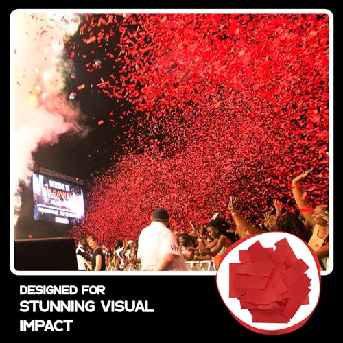 Image of Ultimate Confetti, Red Biodegradable Confetti - Rectangular Fluttering Tissue Paper Confetti for Cannon and Launcher use - Best for Birthday, Wedding, live Events and Table Decoration - 1 lb, 16 oz