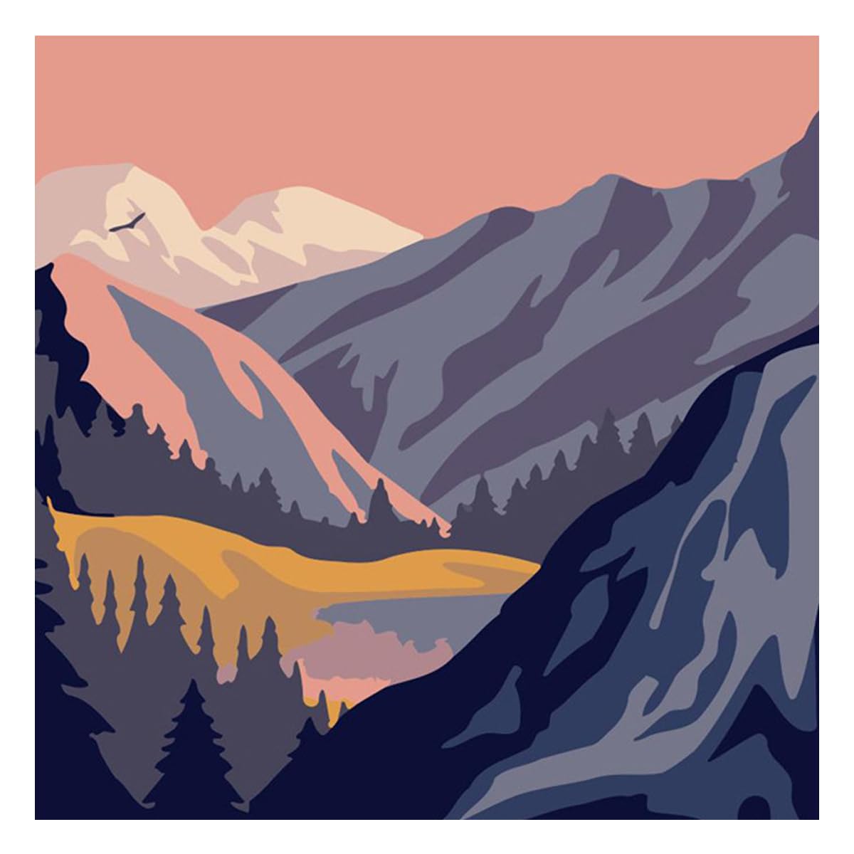 Whattacraft Paint by Numbers for Kids and Adults | Mini Framed 25x25cm Premium Painting Kit | Do-it-Yourself Wall Decor | DIY | Art Gift Set | Mountains