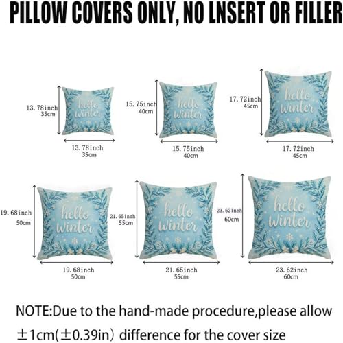 Housse coussin 65x65cm bleu clair pour décorer votre salon à Noël