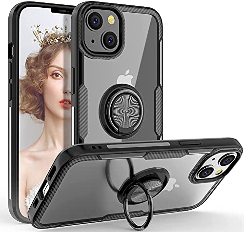 REALCASE TPU, Glass iPhone 13 Back Cover Case | Carbon Fiber Design Bumper Crystal Clear Anti-Scratch Back | 360° Rotation Ring Case Back Cover for iPhone 13 (CF-Black) (B09GZ7XBS1) Amazon Price History, Amazon Price Tracker