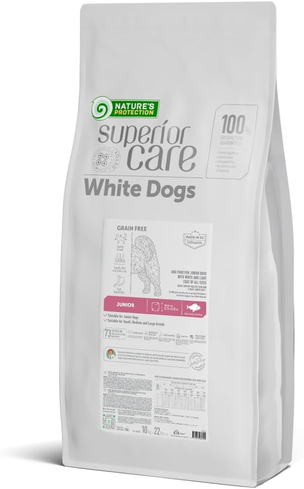 Nature’s Protection Superior Care White Dogs Grain-Free Dry Dog Food – High Protein, Tear Stain Dog Food for All Breeds Light Coated Puppies, Fresh Pet Meal, White Fish, 22 lb Nature’s Protection Superior Care White Dogs Grain-Free Dry Dog Food – High Protein, Tear Stain Dog Food for All Breeds Light Coated Puppies, Fresh Pet Meal, White Fish, 22 lb