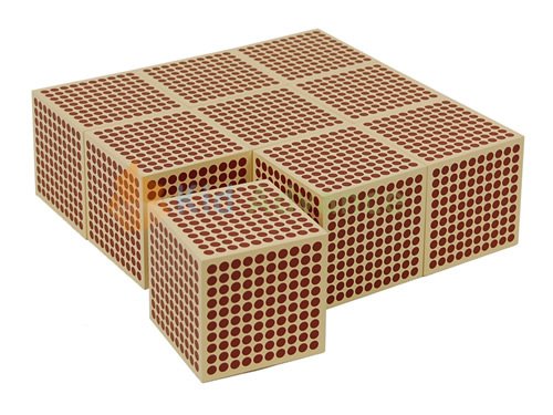 Kid Advance Montessori 9 Wooden Thousand Cubes