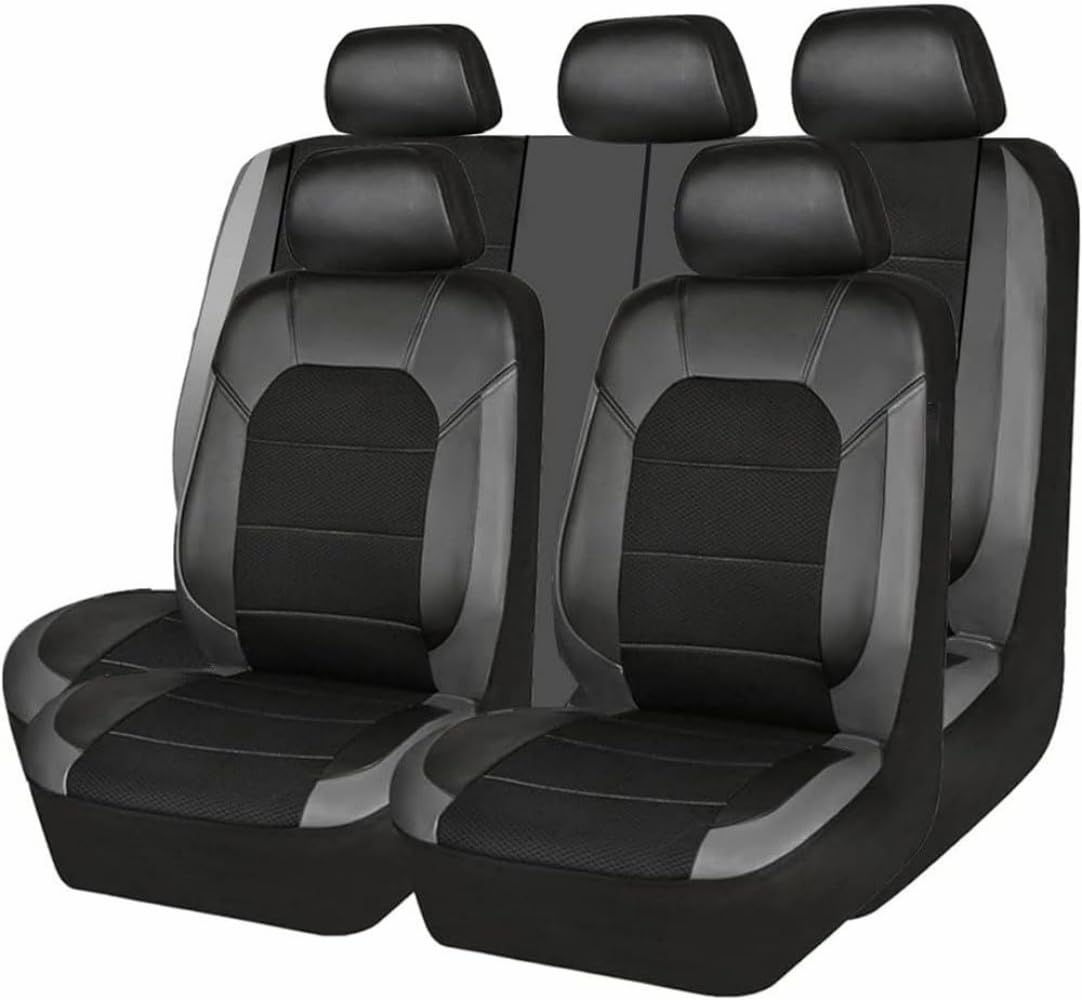 PERIA Coche Juegos de cubreasientos para Mini 3-Door Hatchback R50/R53/R56 4-Seats 2004-2013, Respirable Compatible con Airbags Laterales Protectores de Asiento,Black