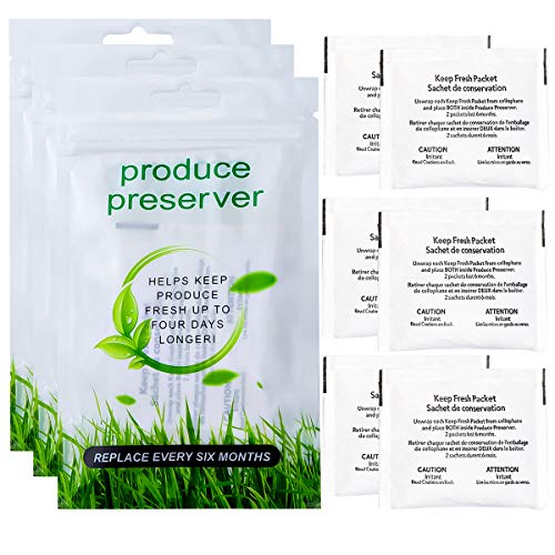 Funmit W10346771A FreshFlow Produce Preserver Replacement for Whirlpool Refrigerator Replace W10346771 2117689 AP5324183 AH3503014 EAP3503014 PS3503014 (3 Pack - 6 Pouches)