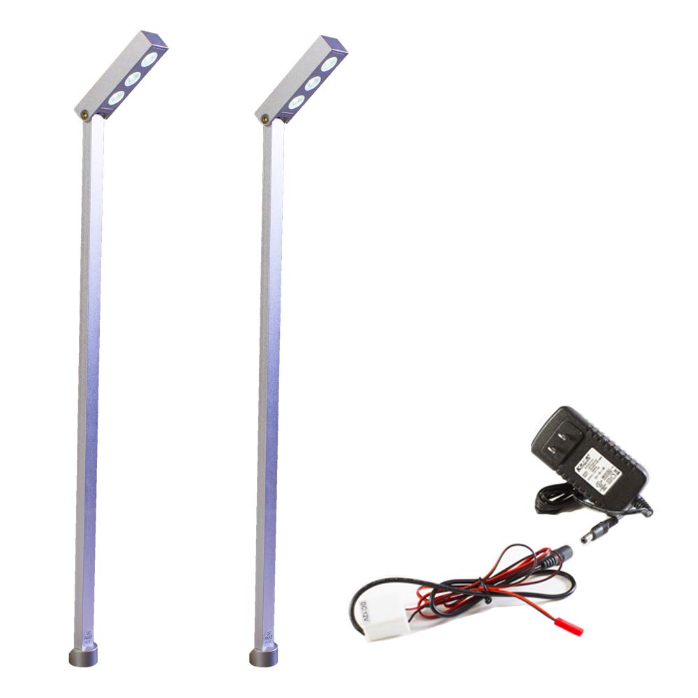 2 Showcase Jewelry LED Light Pole Style FY-38 Set with UL Listed 12v 2A Power Supply