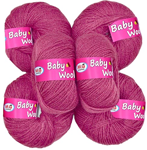 Image of 100% Acrylic Wool Rosewood (6 pc) Baby Soft 4 ply Wool Ball Hand Knitting Wool /Art Craft Soft Fingering Crochet Hook Yarn, Needle Knitting Yarn Thread Dye SM-T SM-ZC