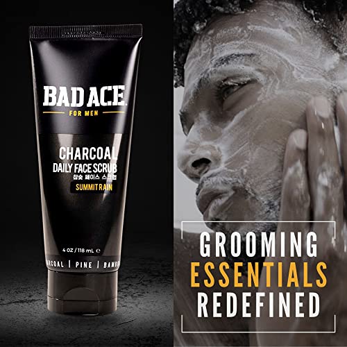 Bad Ace Daily Men's Face Wash With Scrubs | Korean Skin Care, Men's Charcoal Facial Care | Face Cleanser For Men | Exfoliating Face Scrub For Normal To Oily Skin | Summit Rain (4 Oz) #TOP4