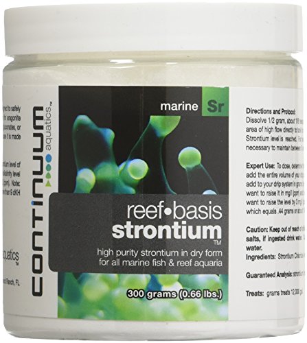 Continuum Aquatics Reef Basis Strontium - Strontium Powder for Marine Fish and Reef Saltwater Aquariums, 300 Grams (QSTRD300)