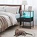 LOAKEKEL Night Stand Set 2, LED Nightstand with Charging Station, End Tables Living Room with Fabric Drawer, Small Bed Side Tables for Bedroom, Small Space, Black, HETS01BK