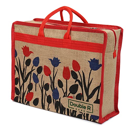 Image of DOUBLE R BAGS Jute Eco-Friendly Tote Bag: Stylish, Spacious, and Sustainable - Perfect for Everyday Errands and Adventures!