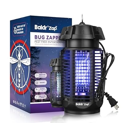 BALDR Bug Zapper Outdoor Indoor, 20W Power & 4200V Instant Grid Mosquito Repellent, Coverage of 1/2 Acre Fly Trap for Patio, Backyard, Home
