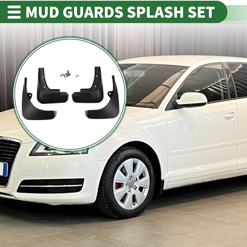Image of Motoforti Mud Flap Splash Guard Mud Guard for Audi A3 Hatchback 2007-2013 Plastic W /Mount Accessories Black