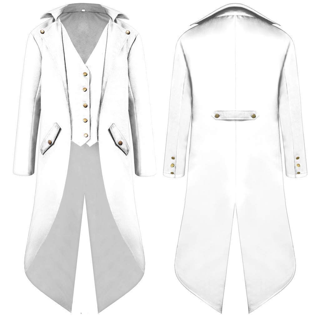 Travestimento Medievale Da Uomo- Cappotto Punk Gotico Di Media Lunghezza Per Cosplay Di Carnevale Costume Monopetto Costume Cosplay Lungo Punk Gotico Cappotto Festa Halloween Carnevale Cosplay Costume