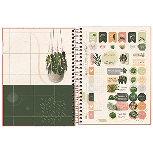 Planner Espiral 17,7 x 24 cm Naturalis 2022 - Estampa Embrace nature fundo rosa claro - Tilibra