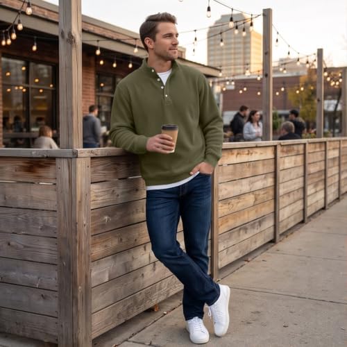 Henley Shirts for Men Long Sleeve Button Big and Tall Funny Tshirt Trendy - image 5
