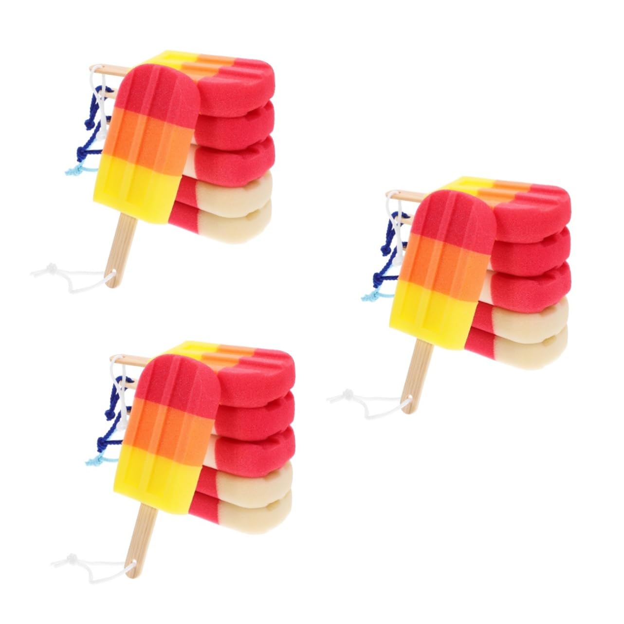 Esponjas De Ducha Con Forma De Helado 3 Juegos Exfoliantes Corporales Esponjas De Baño 6 Unidades X 3