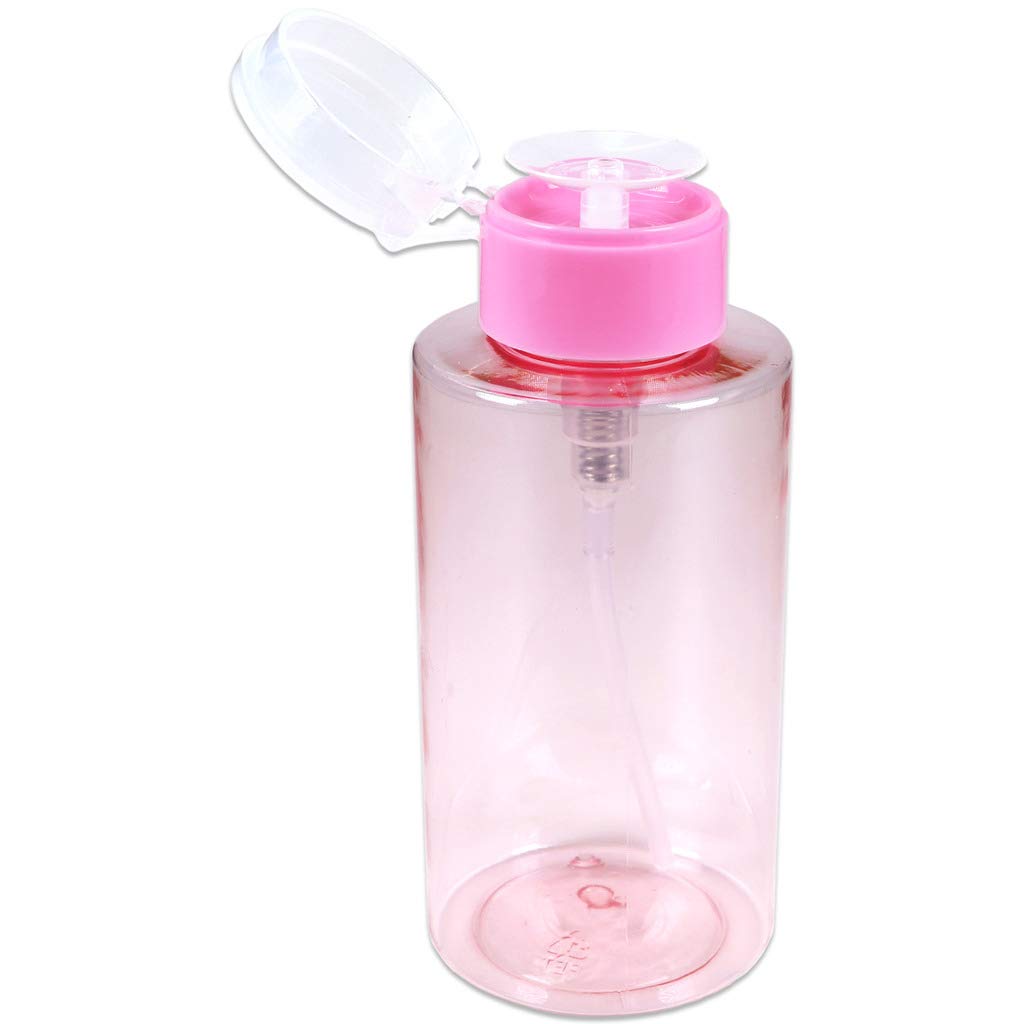 Pumpspender, leer, nachfüllbar, mit Klappdeckel, für Nagellack, Reisen, Kosmetikverpackung, 284 ml, Rosa