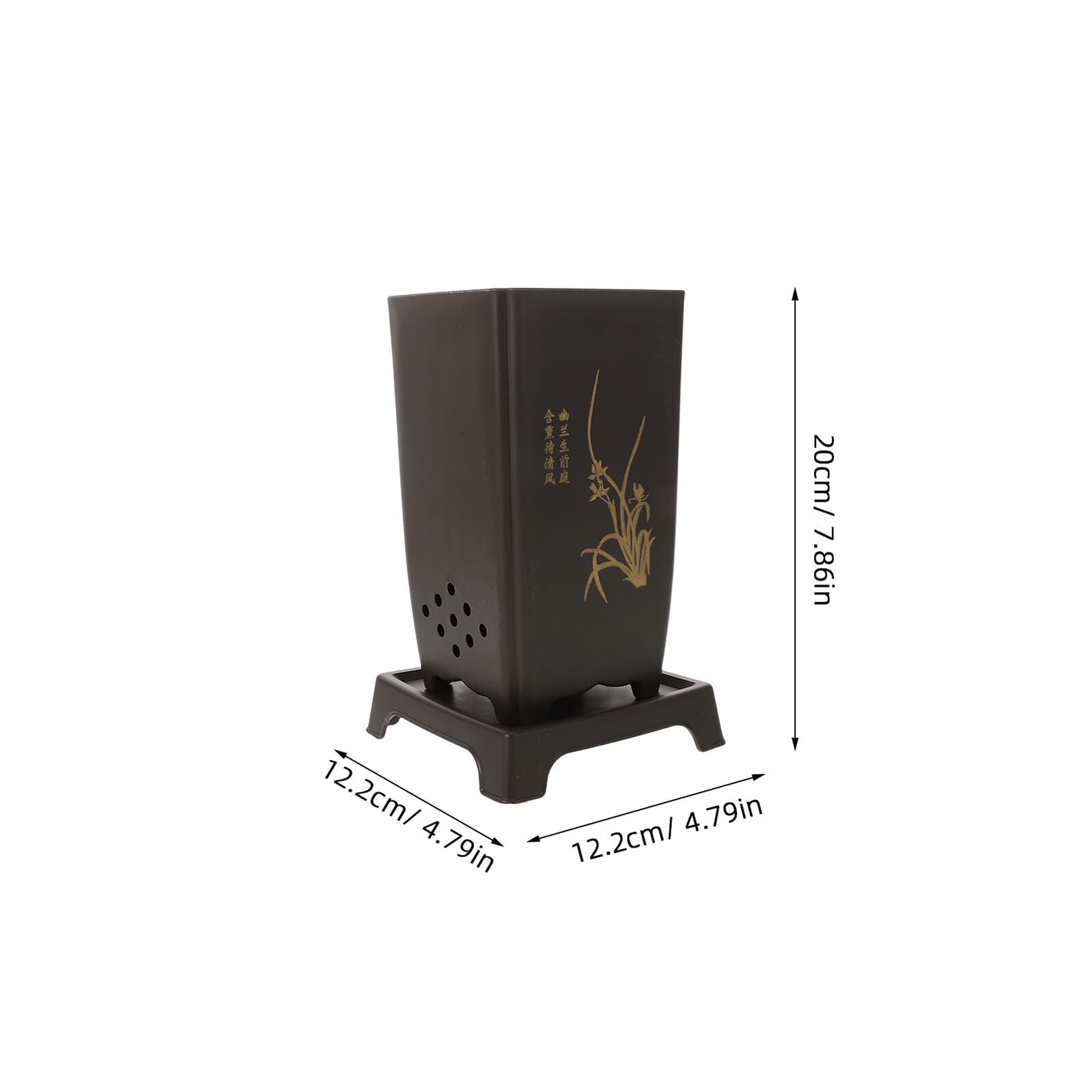 Didiseaon Lot de 4 Pots pour Orchidées en Plastique Épais Pots Carrés Profonds et Respirants avec Drainage Jardinières Décoratives pour Succulentes et Bonsaïs Usage Intérieur et