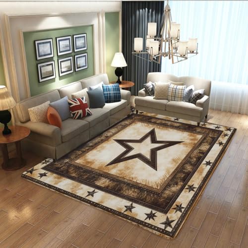Tapete Vintage Texas Star Área Moderna 24x36 pulg Marrón miniatura 5